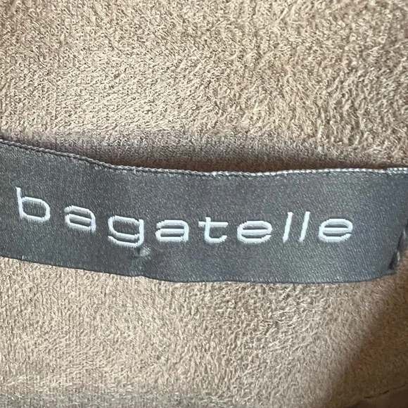 BAGATELLE Light Tan Long Fringe MOTO JACKET Microfiber Suede Fully Lined Sz XL - Picture 8 of 10